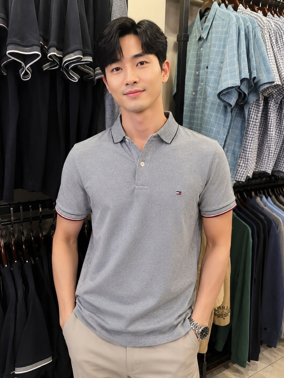 Polo Tommy Regular muối tiêu