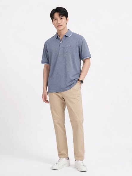Polo Tommy Regular viền cổ xanh ngọc