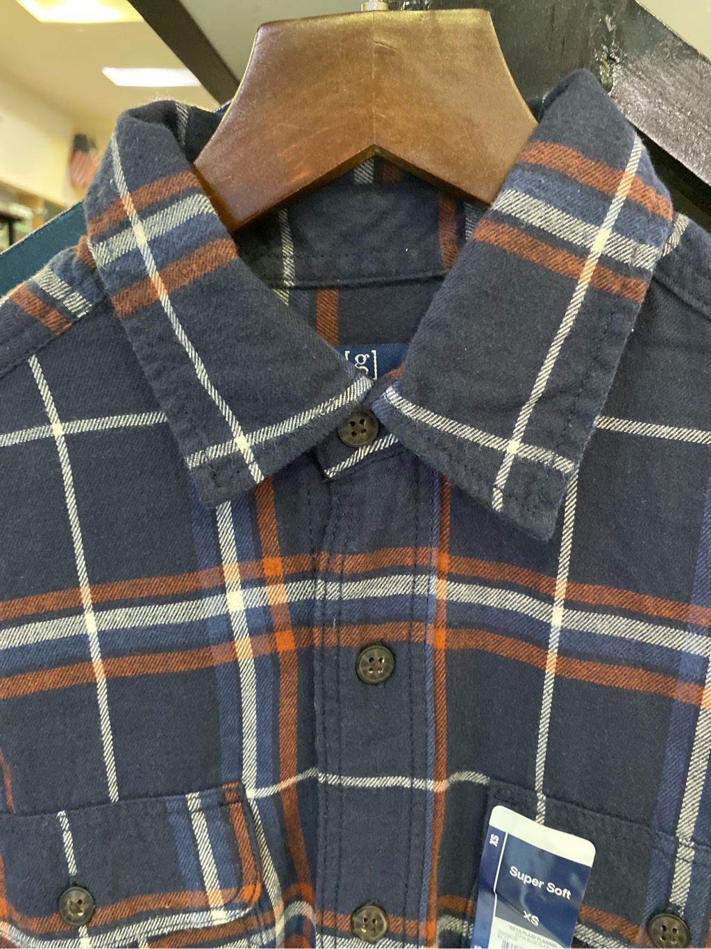 Sơ mi dài tay geogre sepia blue plaid