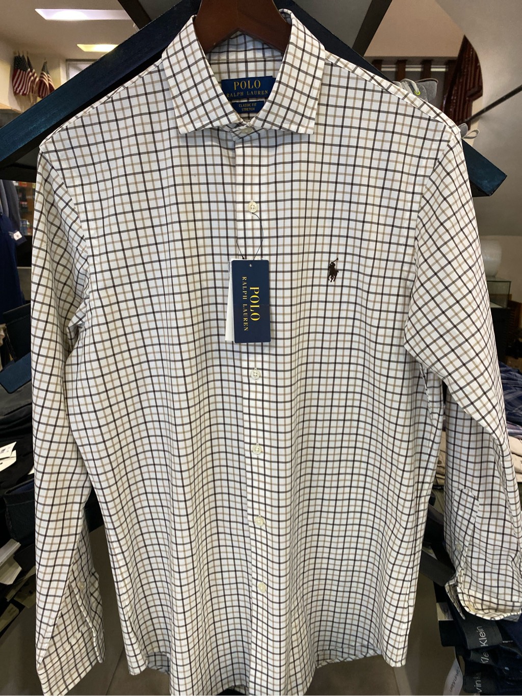 Sơ mi dài tay ralph lauren brown multi