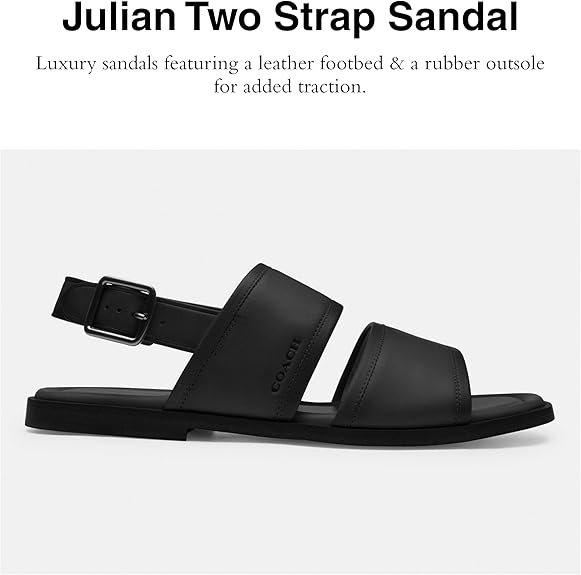 Coach mens Julian Two Strap Sandal Sandal - Black