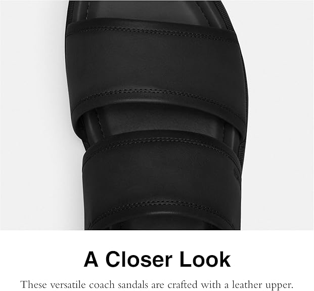 Coach mens Julian Two Strap Sandal Sandal - Black