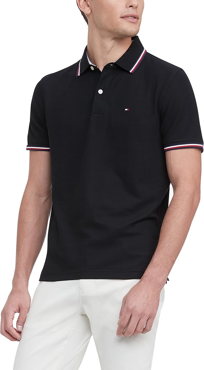Polo Tommy Hilfiger Regular Fit Tommy Wicking - Black