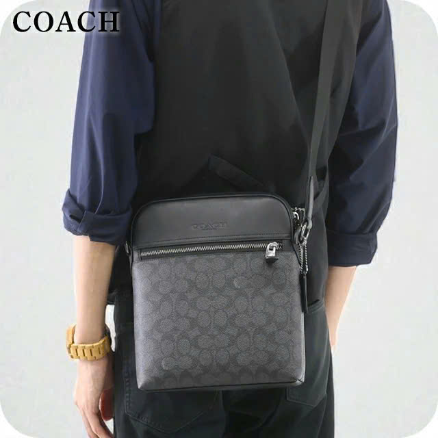Túi Coach Nam Houston Flight Bag In Signature Canvas Charcoal