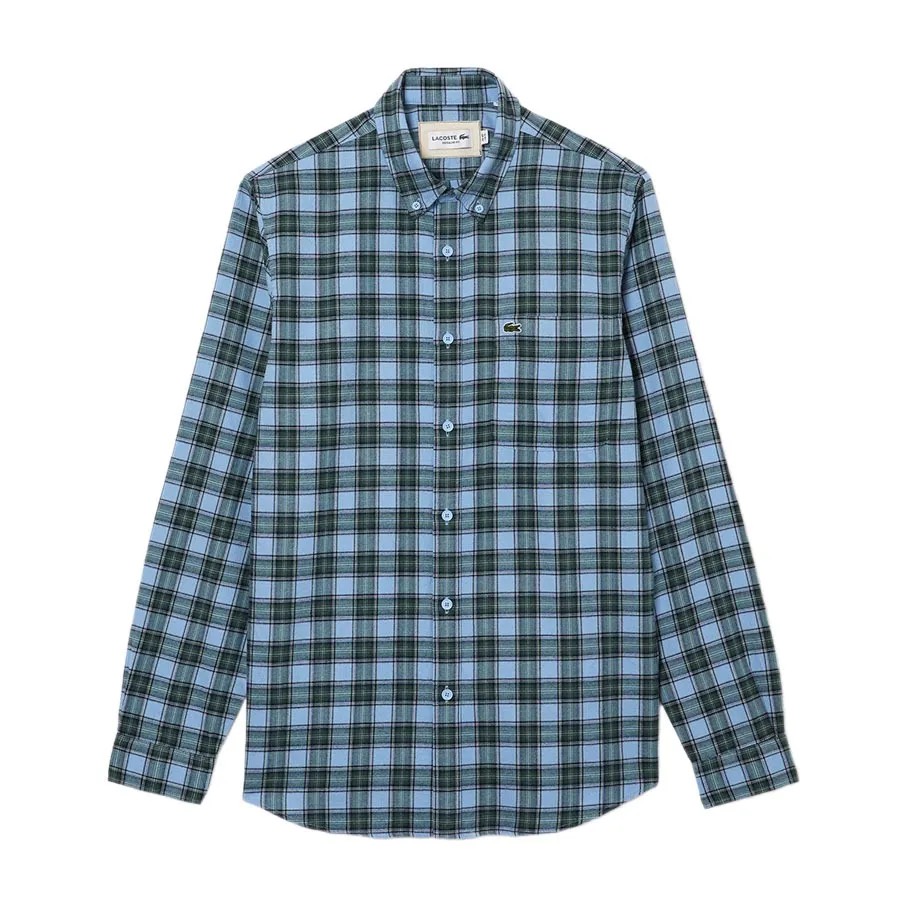 Shirt Lacoste Regular Fit Check Print Flannel - Blue / Green / Navy Blue • T84