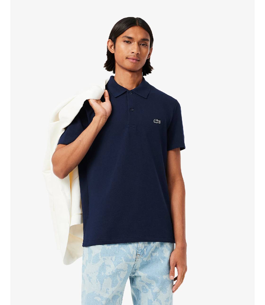 Polo Lacoste Regular Fit Cotton Blend - Navy
