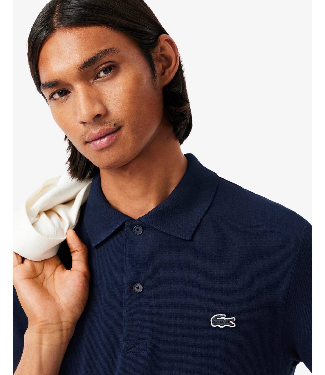 Polo Lacoste Regular Fit Cotton Blend - Navy