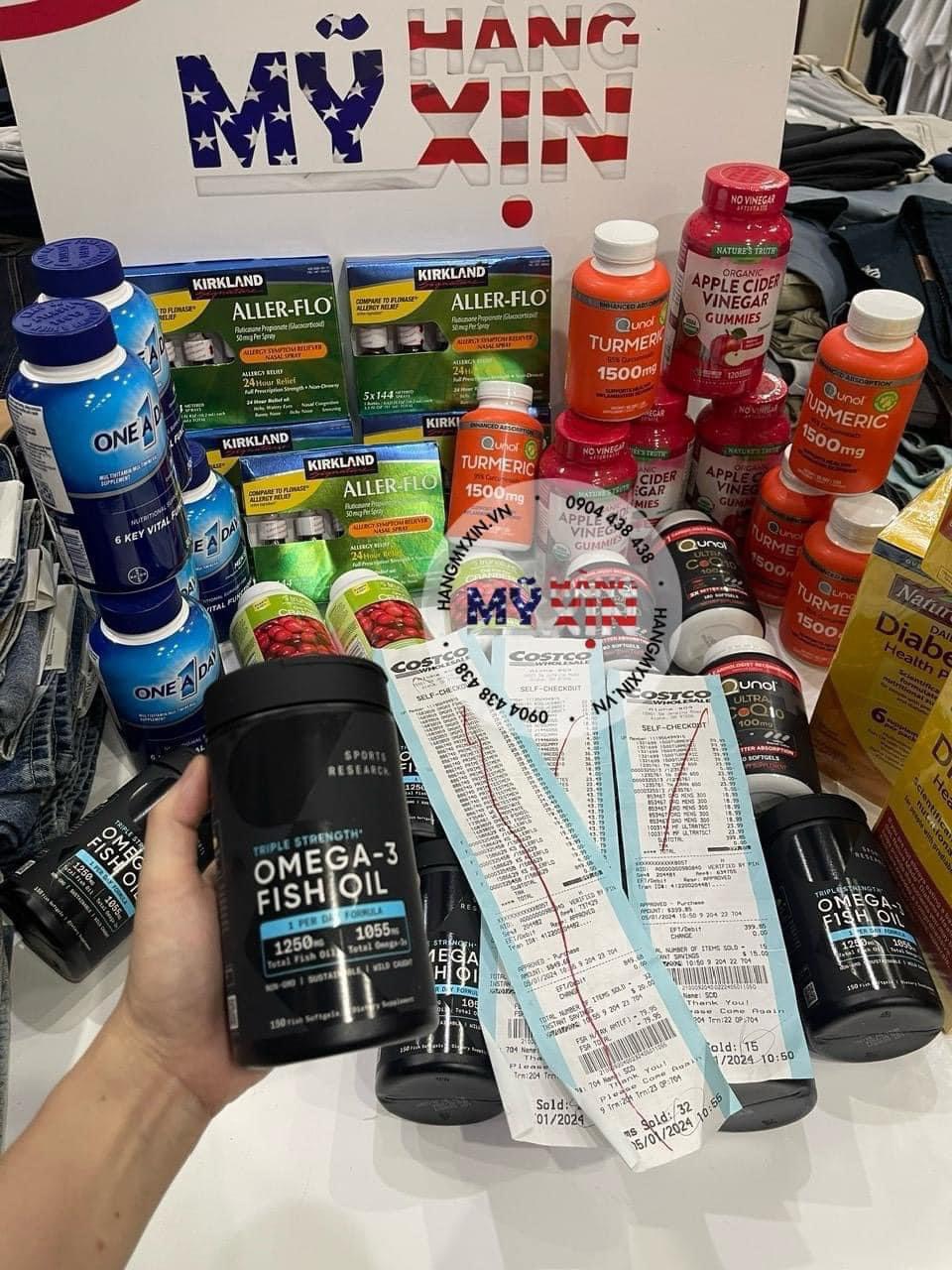 Dầu cá Sports Research Omega-3 Fish Oil Triple Strength –  Bổ sung Omega-3 chất lượng cao, hỗ trợ tim mạch và sức khỏe tổng thể mỗi ngày -150 viên