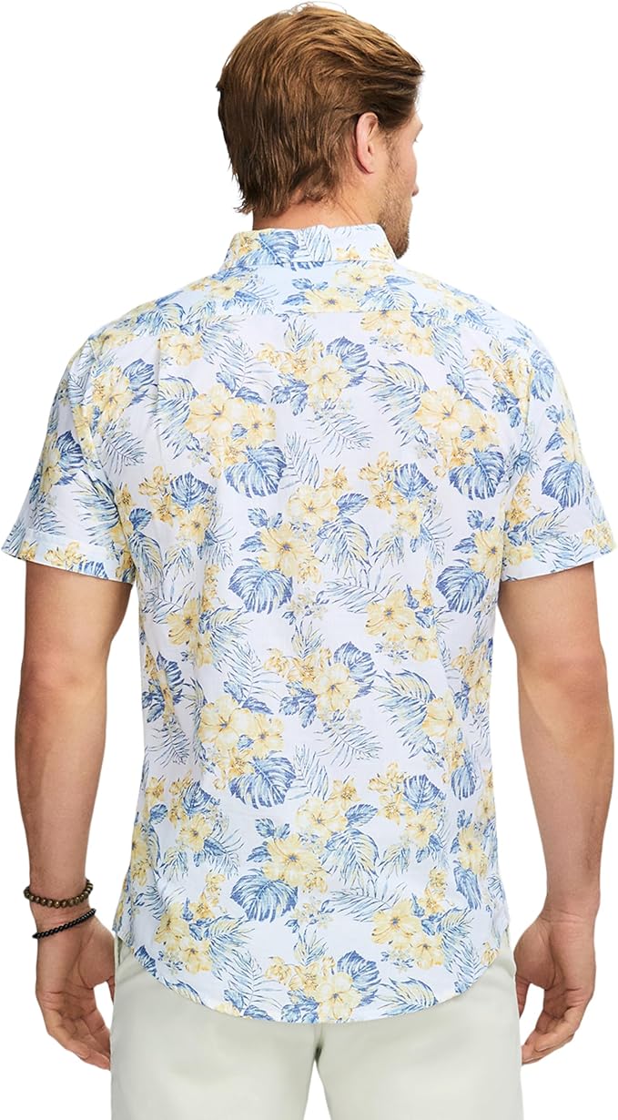 Sơ mi IZOD Saltwater Dockside Chambray S/S Button Down - Bright White Floral
