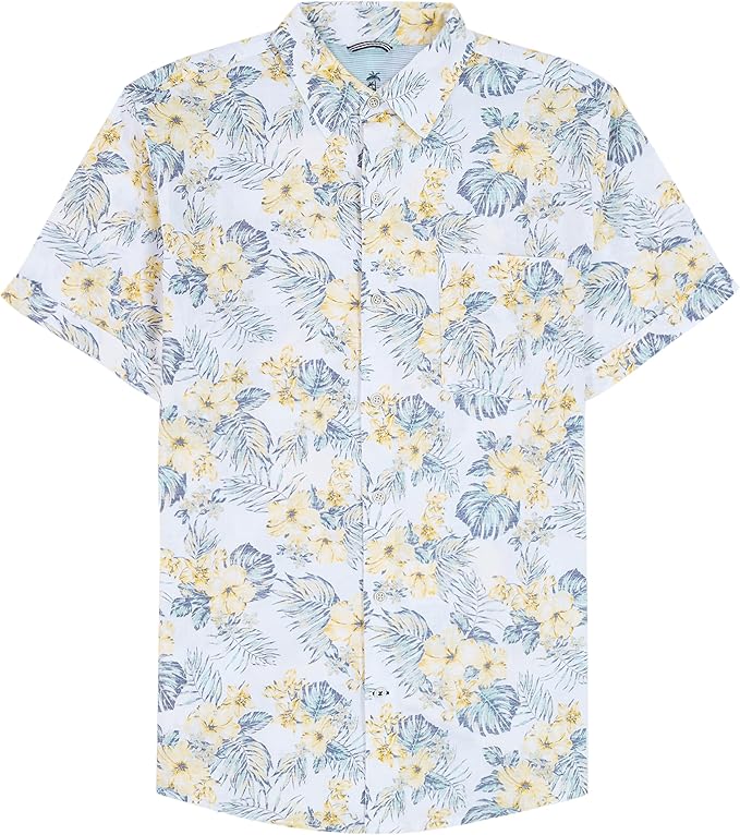 Sơ mi IZOD Saltwater Dockside Chambray S/S Button Down - Bright White Floral