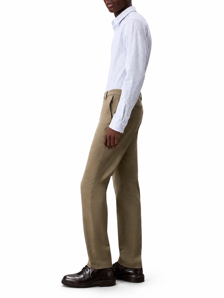 Trousers Calvin Klein Cotton Stretch Slim - Dusty Olive