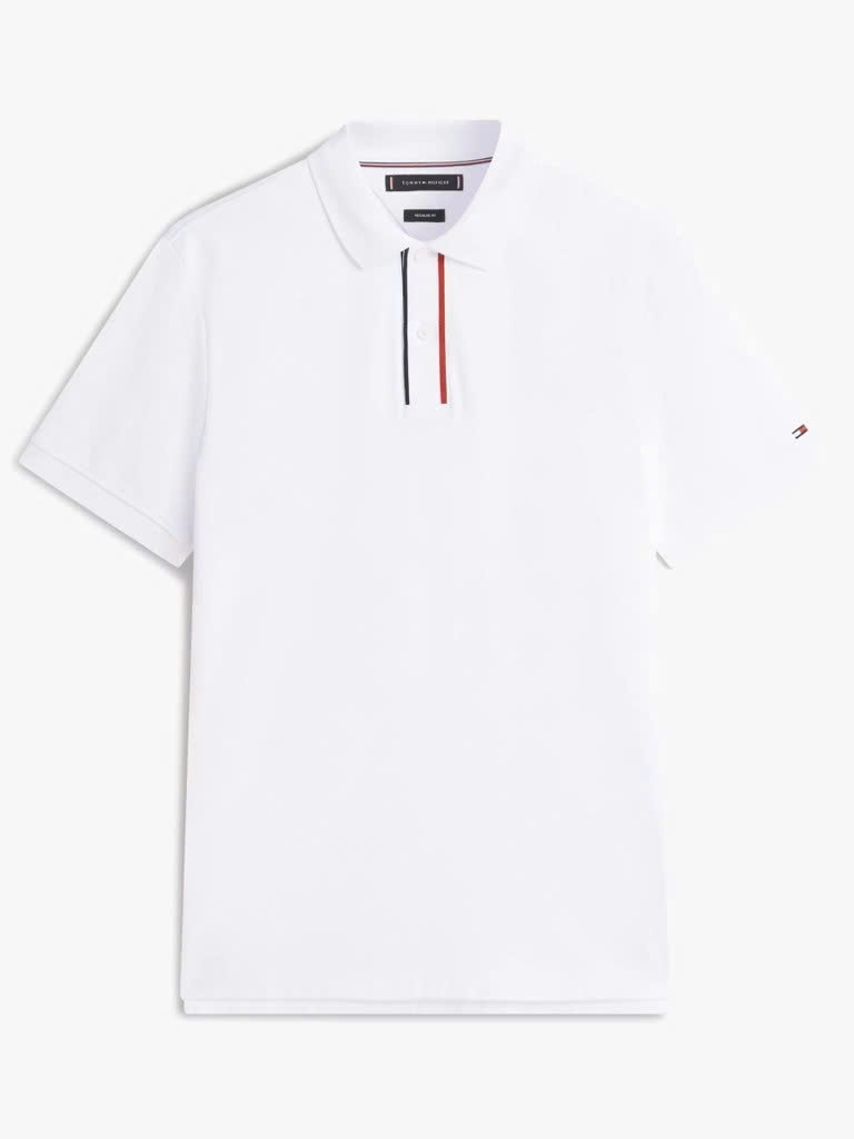 Polo Tommy Hilfiger Signature Stripe Placket Interlock - White