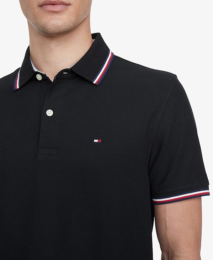 Polo Tommy Hilfiger Regular Fit Tommy Wicking - Black
