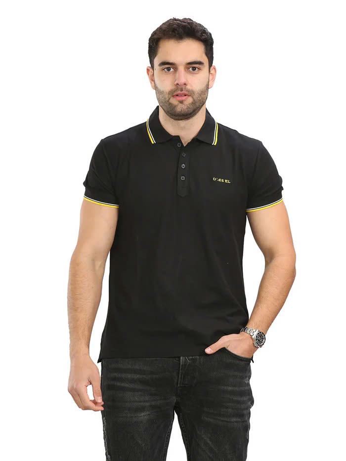 Polo Diesel Tipped Polo Shirt - Black