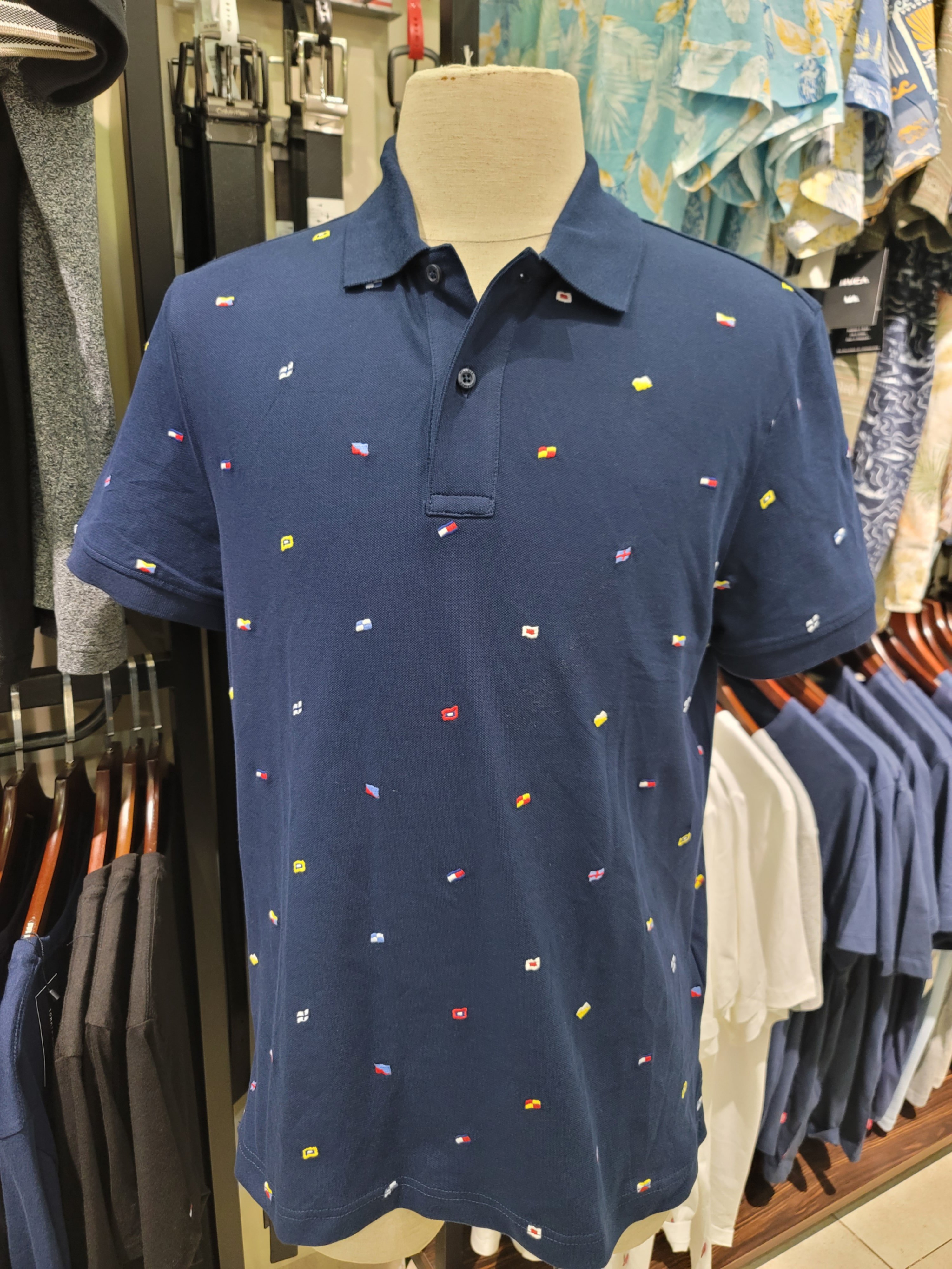 Polo Tommy Hilfiger Regular Navy - logo quốc kỳ