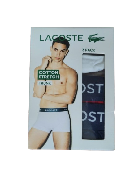 Boxer Lacoste Set 3 White/Red/Navy