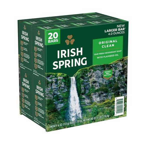 Xà phòng bánh diệt khuẩn Irish Spring Deodorant Soap Original - 113g Của Mỹ ( Sét 20 )