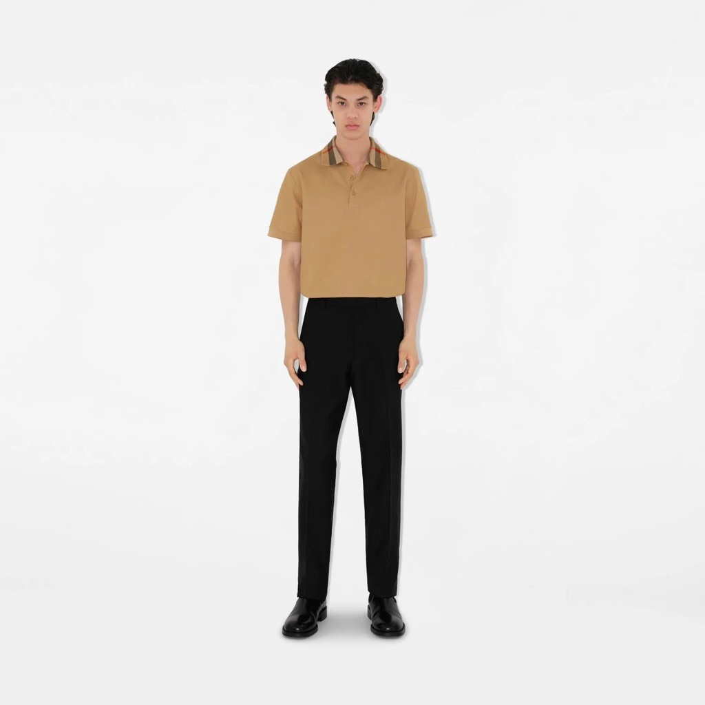 Polo Burberry - Check Collar Beige