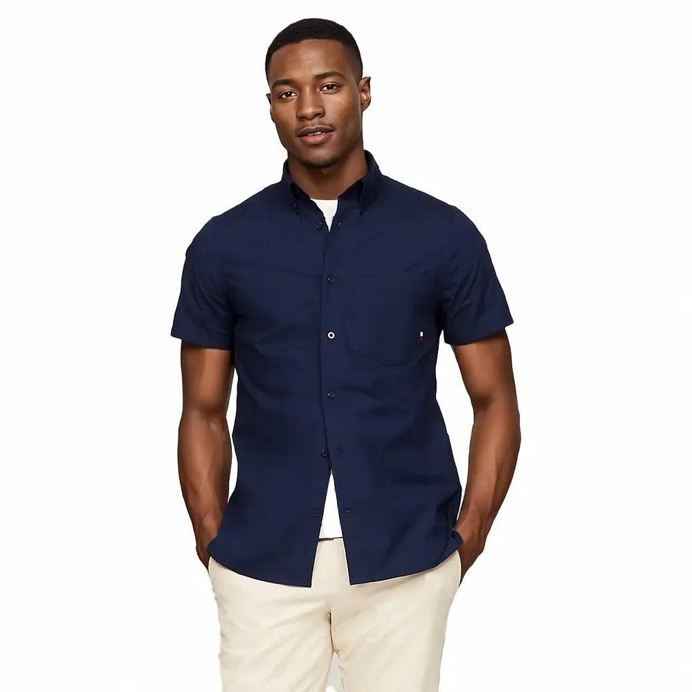 Slim Fit Short-Sleeve Poplin Shirt | Tommy Hilfiger USA