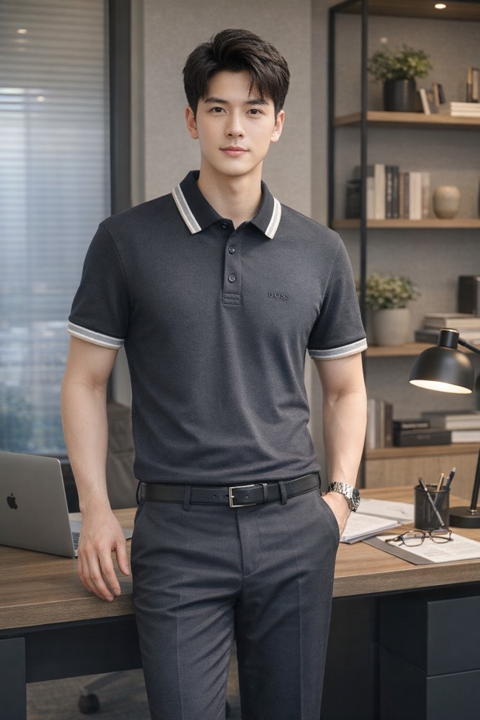 Polo BOSS Mens Paddy Curved- Brown