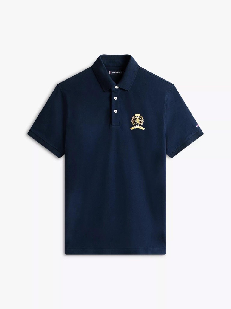 Polo Tommy Crest Logo Pique - Navy