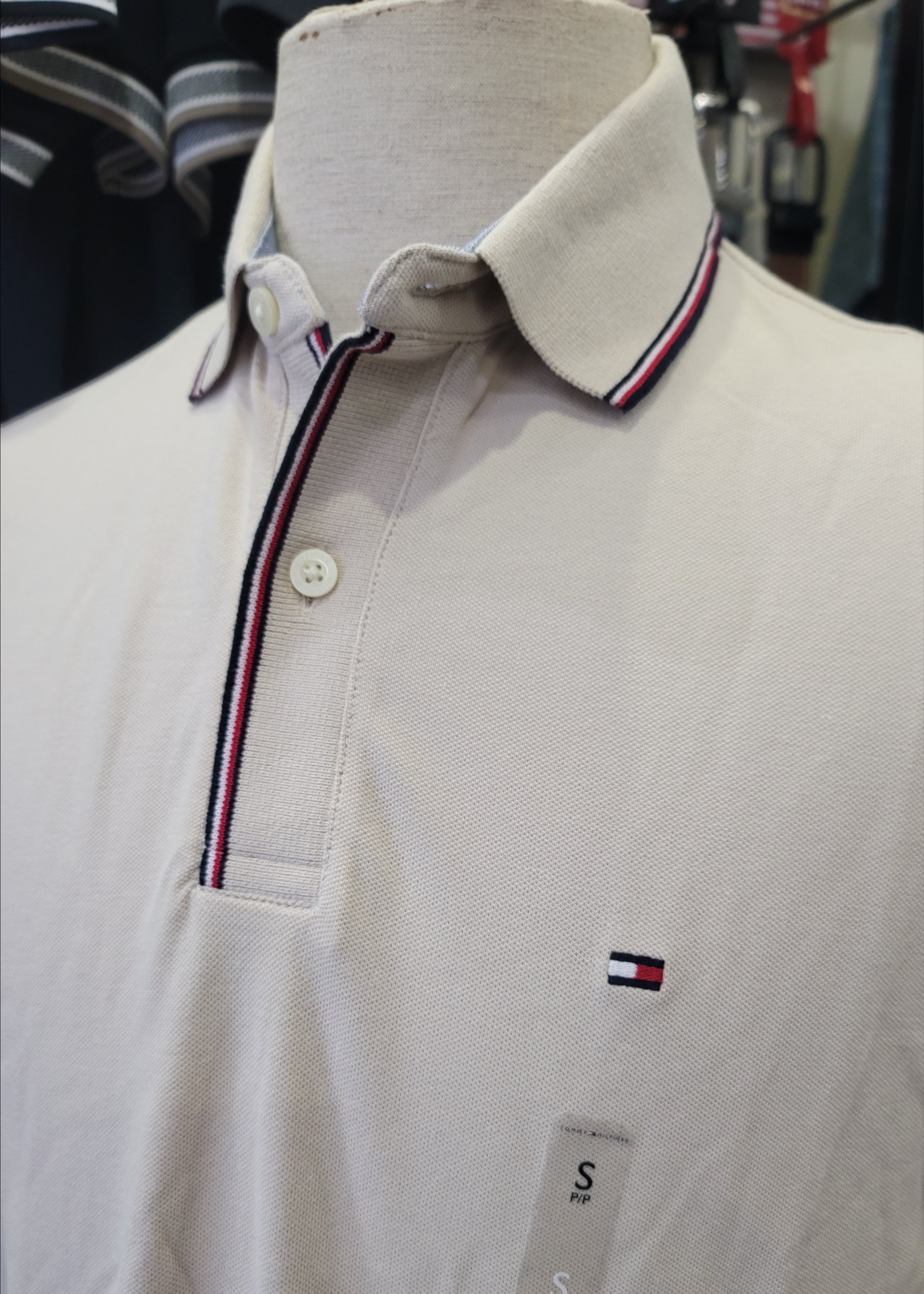 Tommy Hilfiger Tipped Collar Pique Knit Polo - Yellow