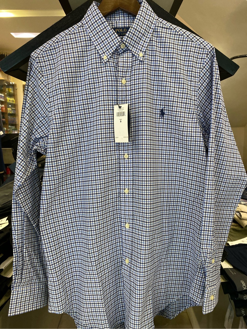 Sơ mi dài tay ralph lauren blue white