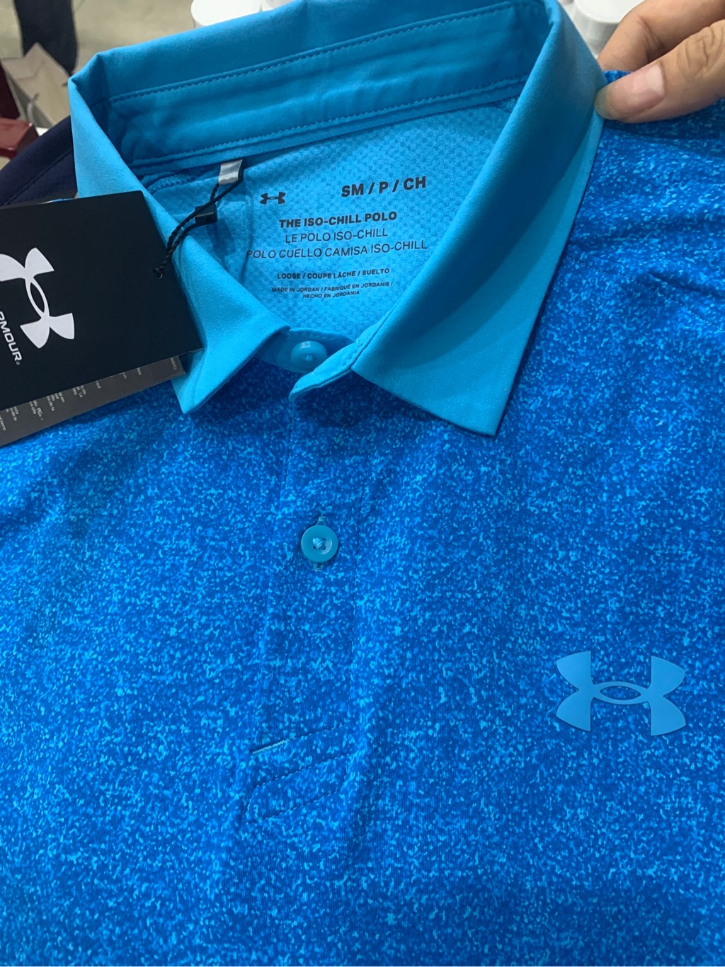Áo Golf nam Under Armour - Xanh da trời chấm