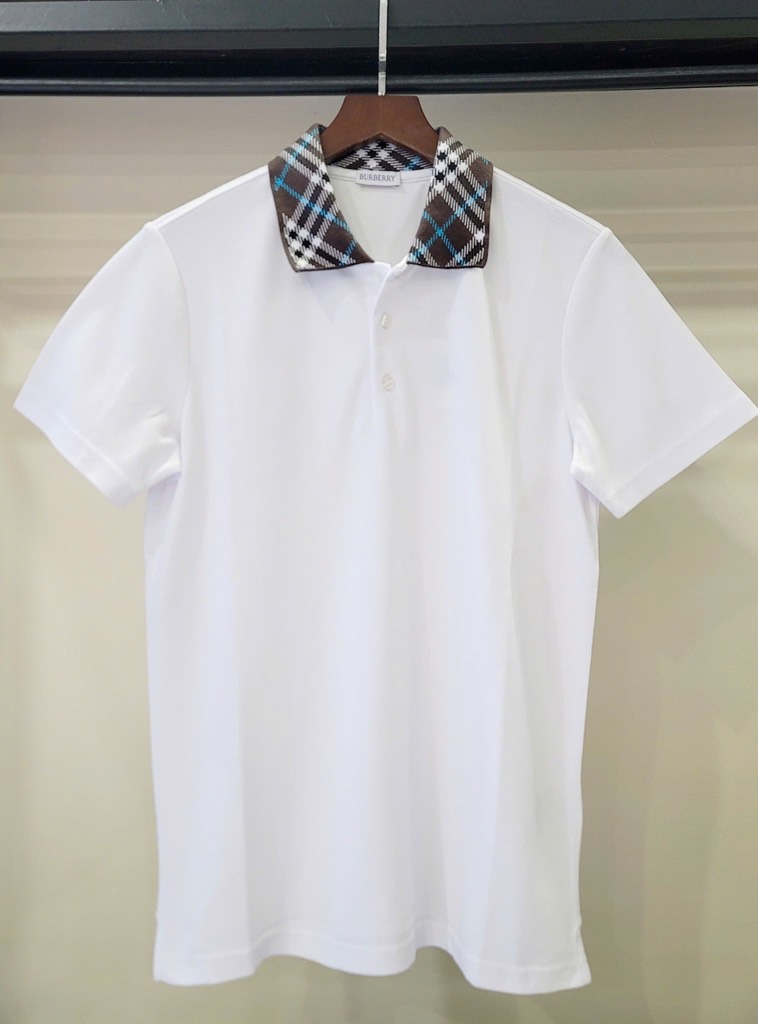Polo Burberry | checked short sleeved SS25 - White