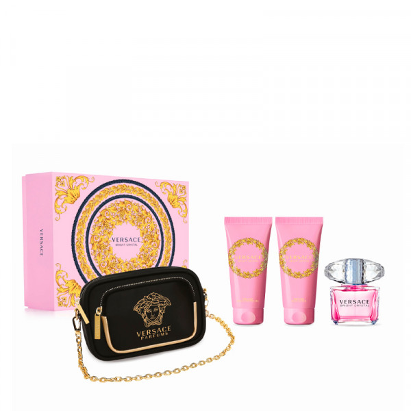 Set nước hoa nữ Versace Bright Crystal - Hộp hồng hoạ tiết