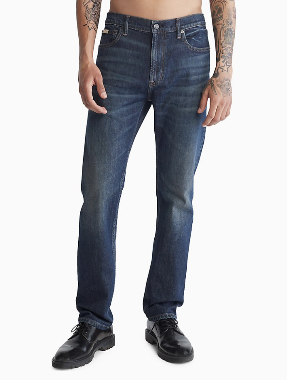 Quần Jeans Nam Calvin Klein Slim Straight Fit Jeans Indigo