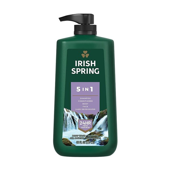 Sữa tắm gội toàn thân cho nam Irish Spring 5in1 - 887ml của Mỹ