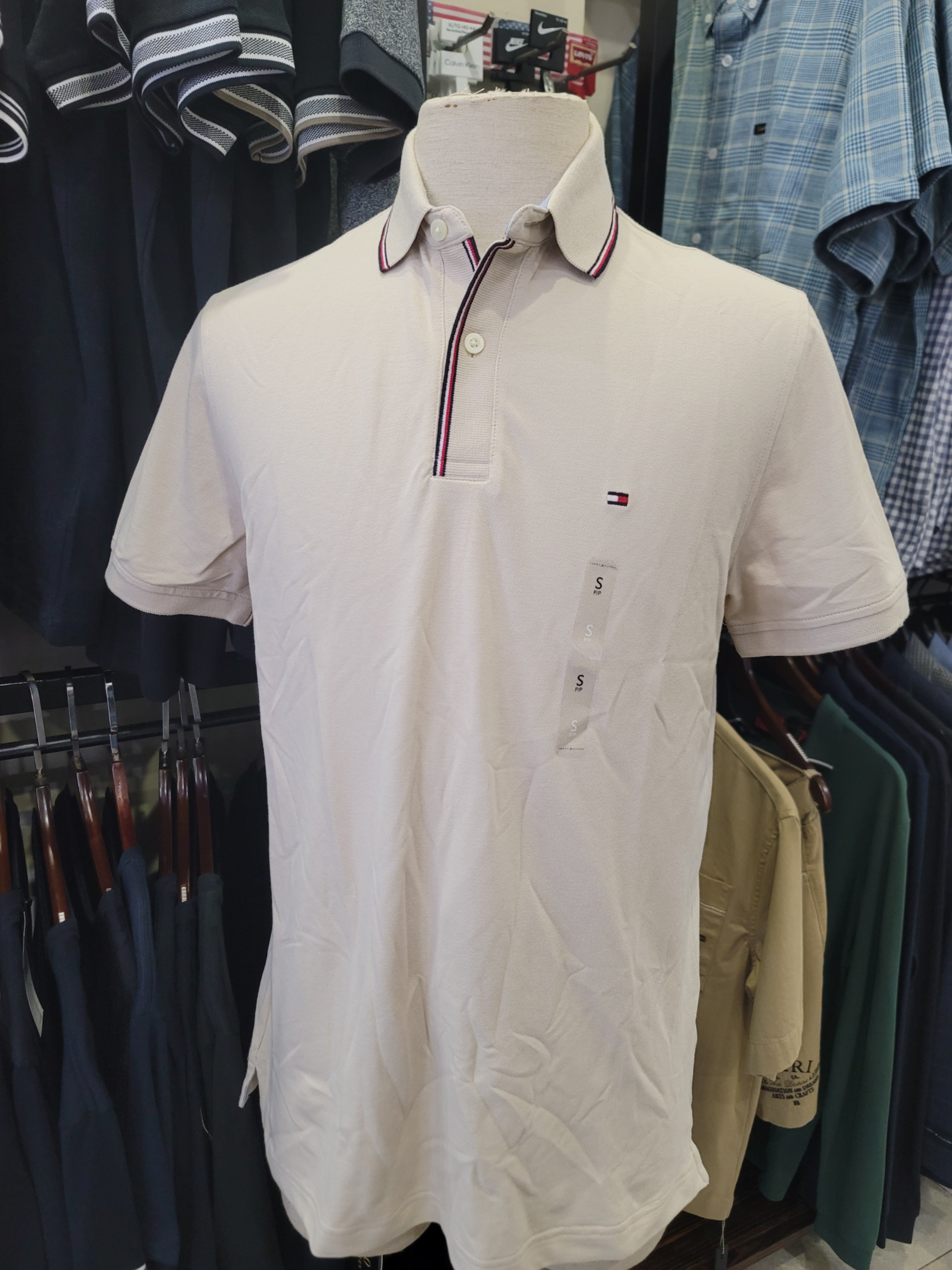 Tommy Hilfiger Tipped Collar Pique Knit Polo - Yellow