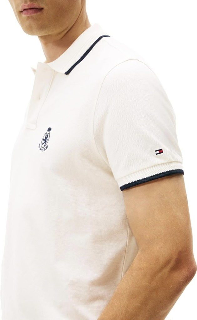 Polo Tommy Hilfiger with Embroidered Crest Design - White