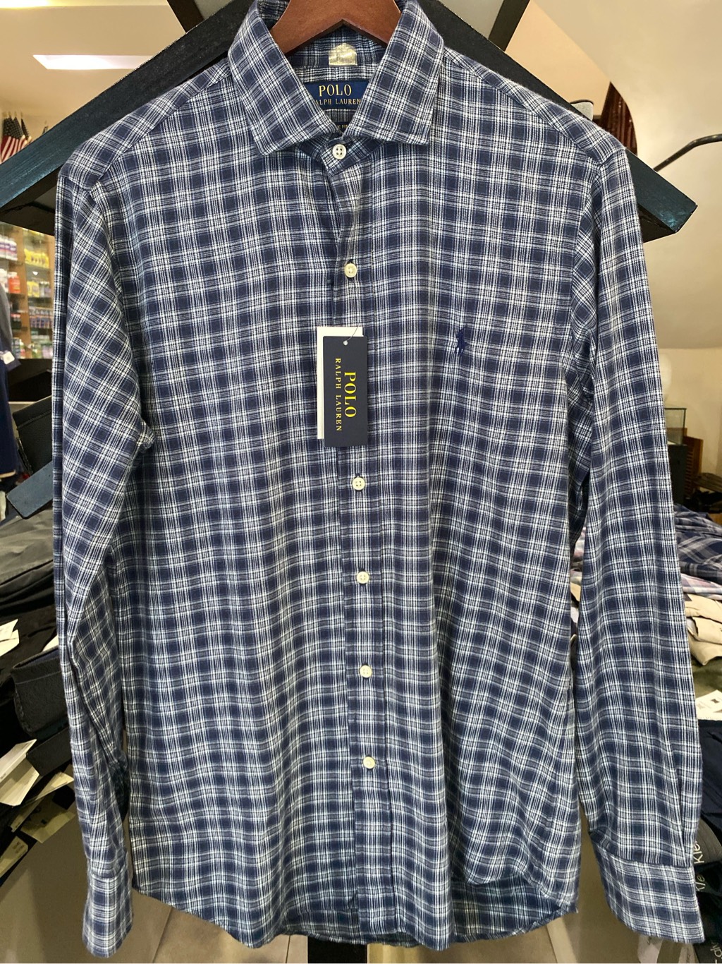 Sơ mi dài tay ralph lauren navy blue