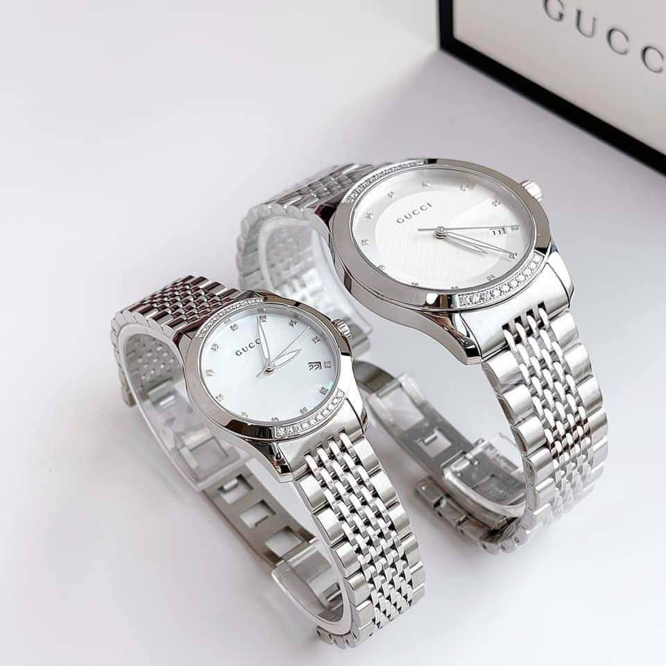 Gucci G-Timeless Diamonds Mother of Pearl Dial Silver Tone Diamond