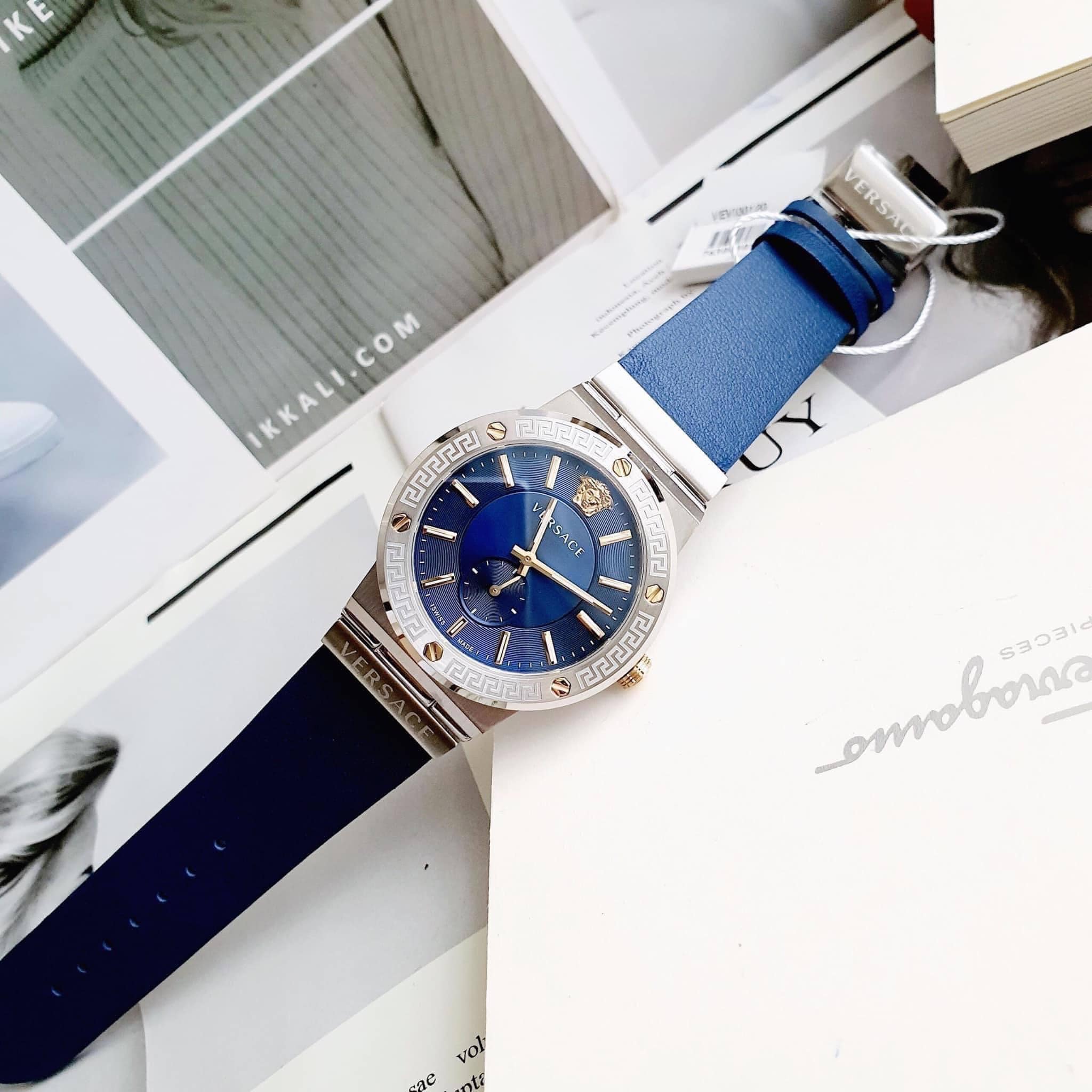 Đồng hồ nam Versace Greca Logo Quartz Blue Dial Men's Watch