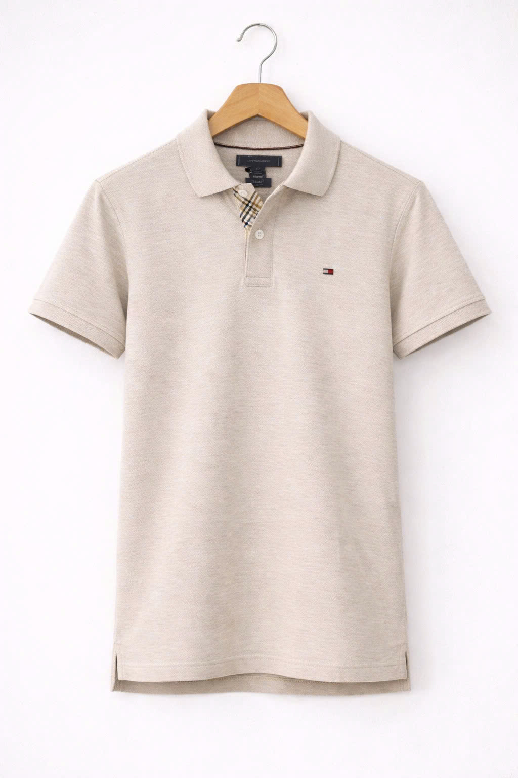 Polo Tommy Hilfiger Piqué Placket Interest Regular Fit - Smooth Taupe Heather