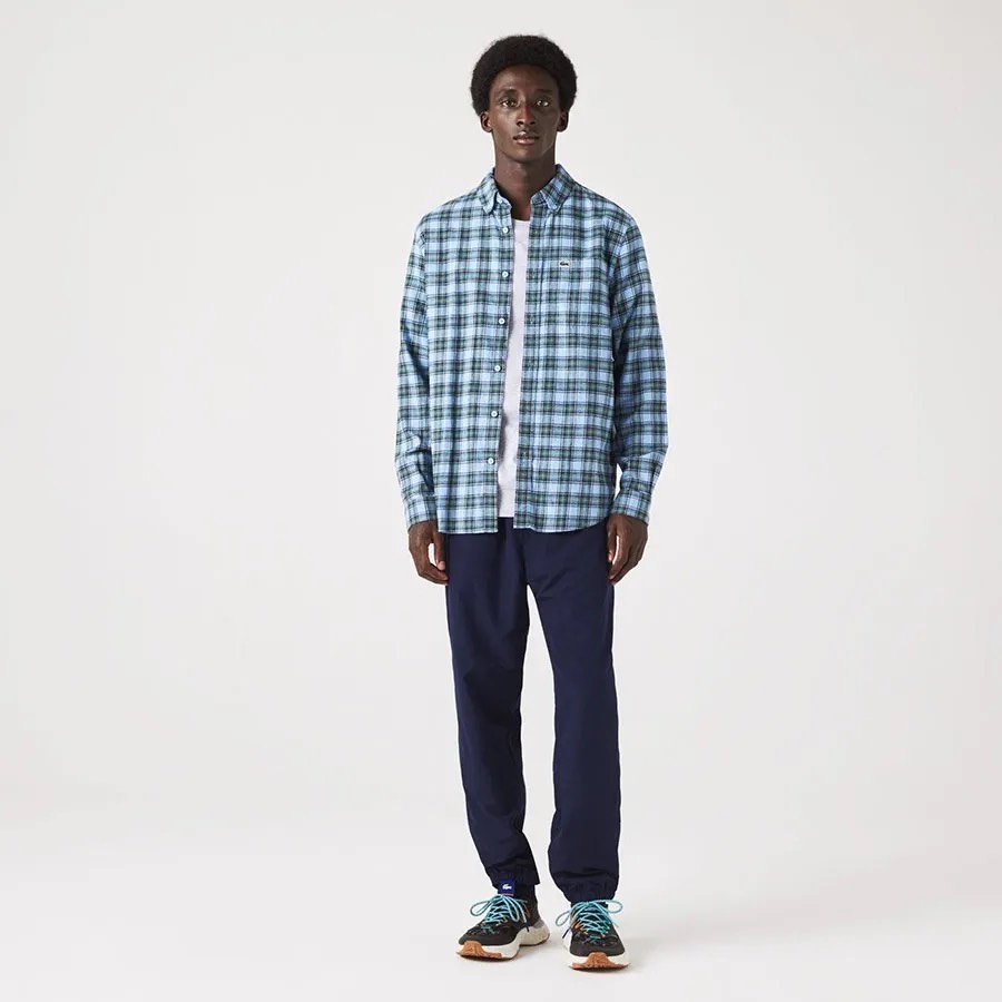 Shirt Lacoste Regular Fit Check Print Flannel - Blue / Green / Navy Blue • T84
