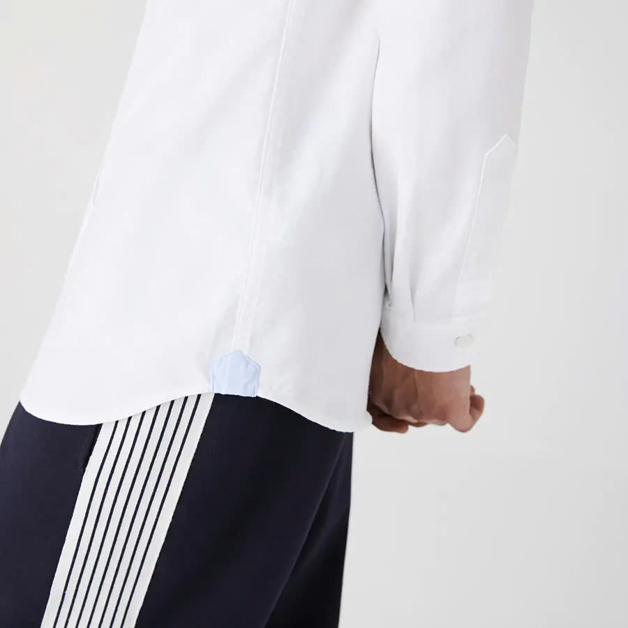 Sơ mi Lacoste trắng túi ngực