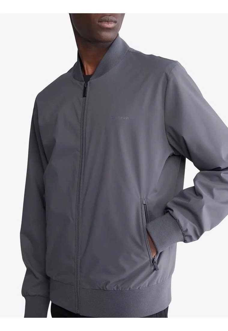 Khoác gió CK Matte Bomber Jacket - Grey