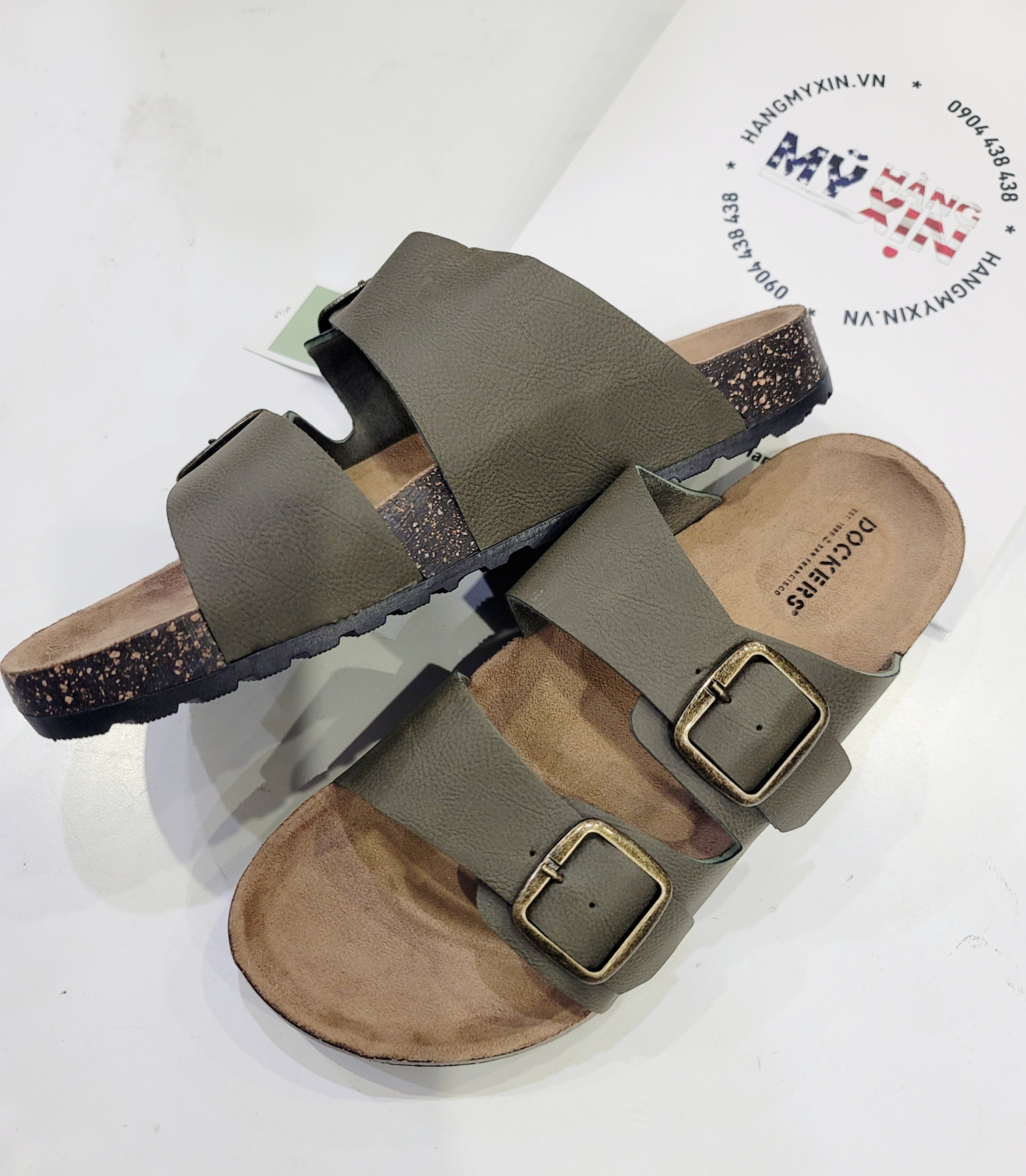 Dockers Men's Adjustable Strap Footbed Sandals - Olive