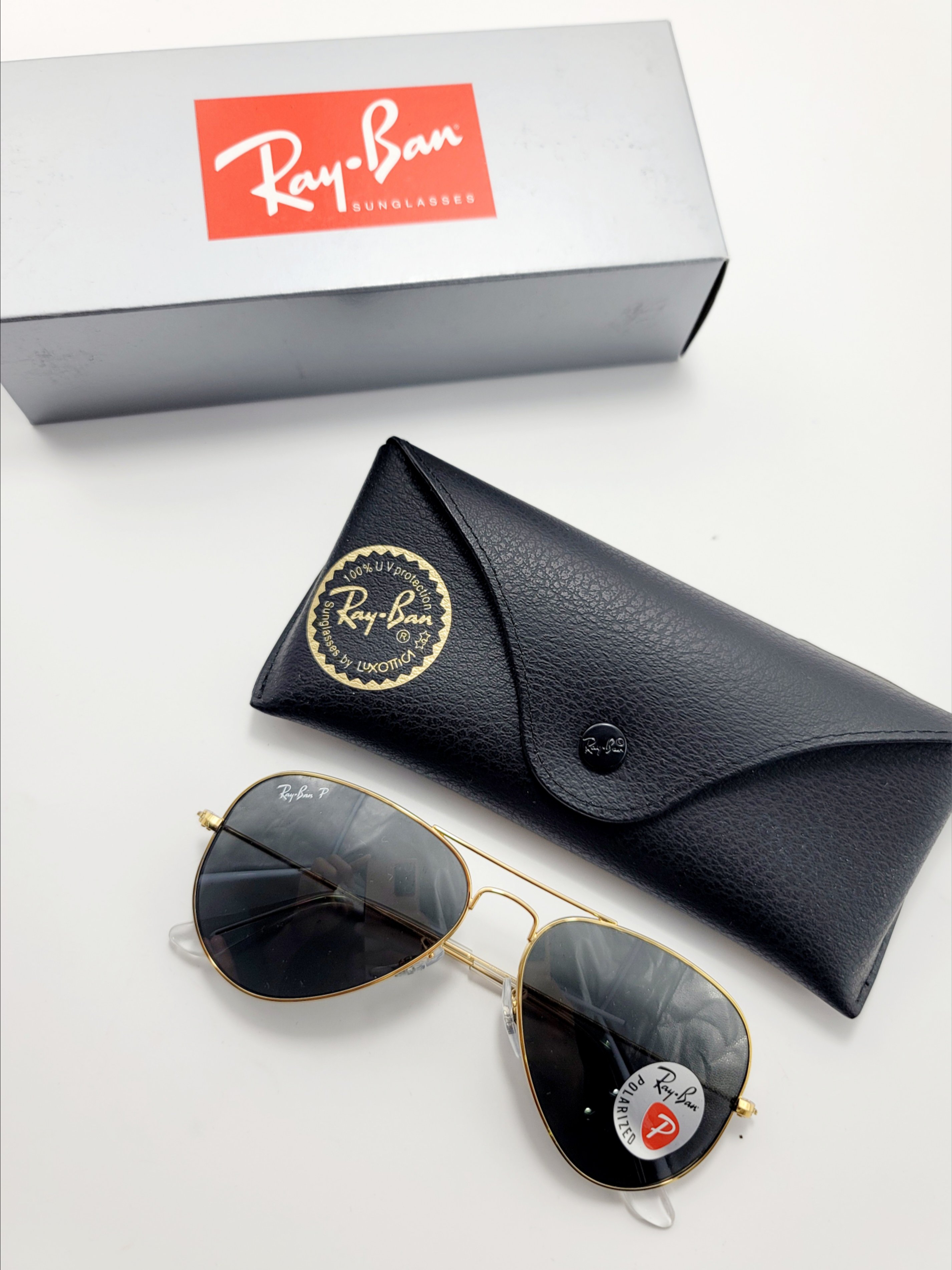 RAY-BAN RB3025 919648 55-14 - Aviator Classic Polarized Black Pilot Unisex Sunglasses