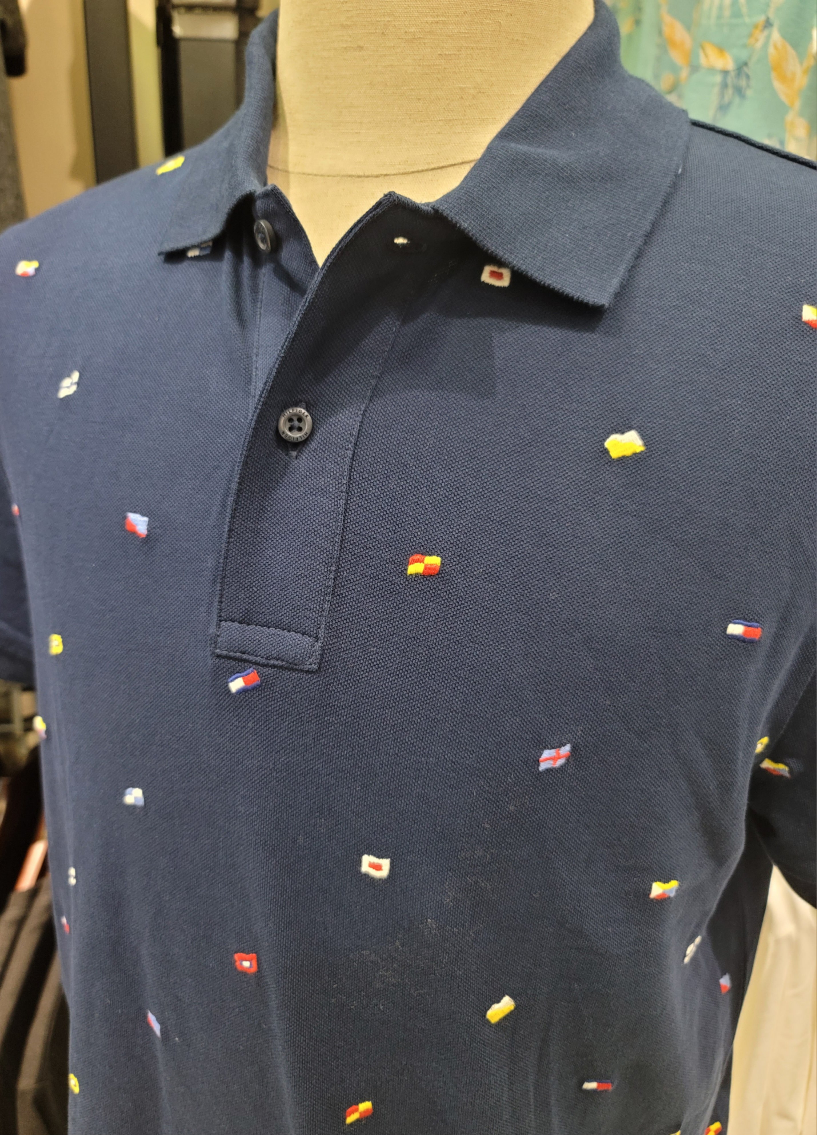 Polo Tommy Hilfiger Regular Navy - logo quốc kỳ