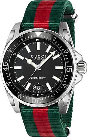 Đồng hồ nam GUCCI drive black dial red and green