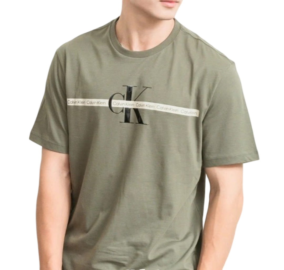 T-shirt Calvin Klein | Polera repeat layered - Olive