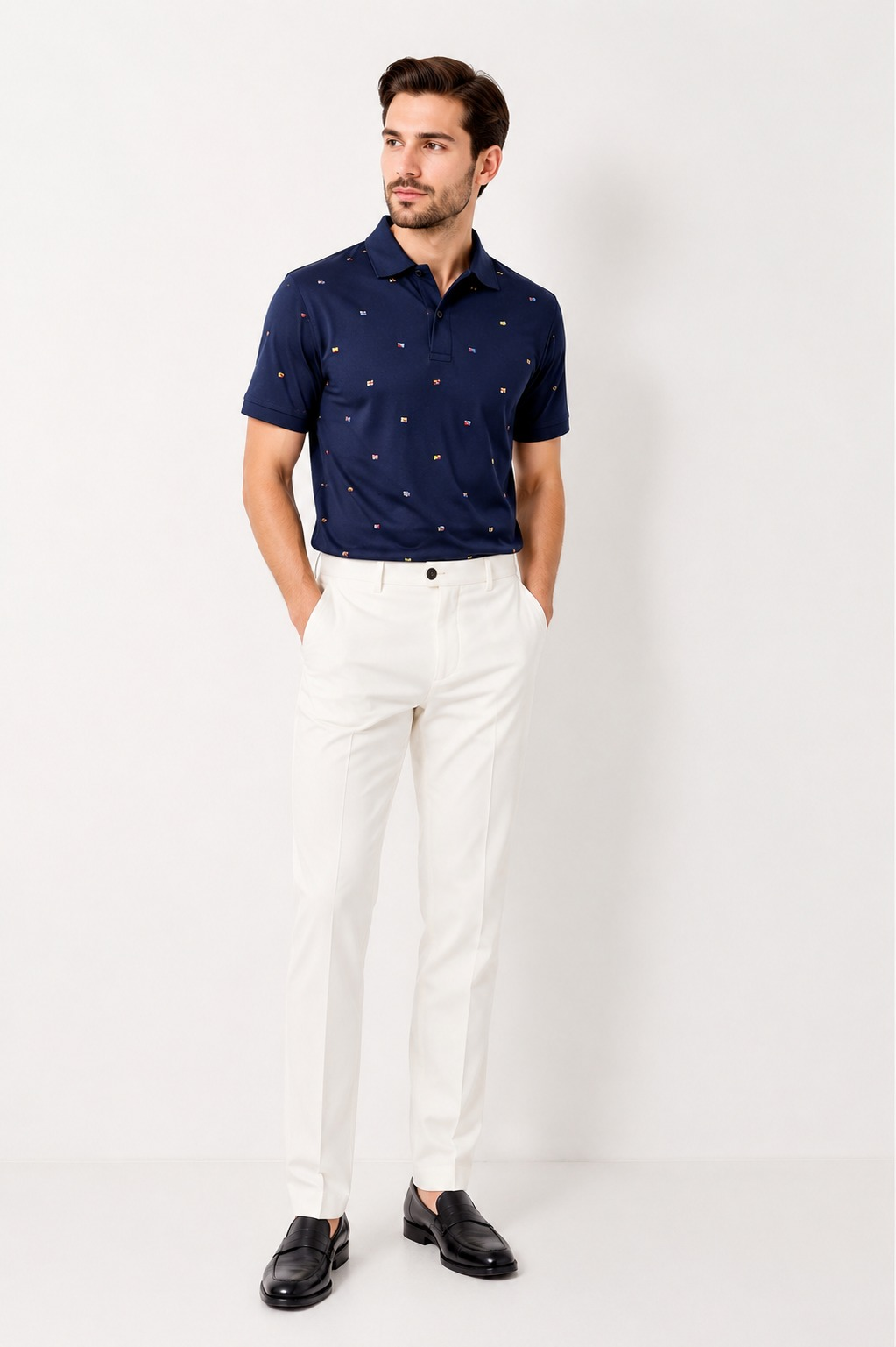Polo Tommy Hilfiger Regular Navy - logo quốc kỳ