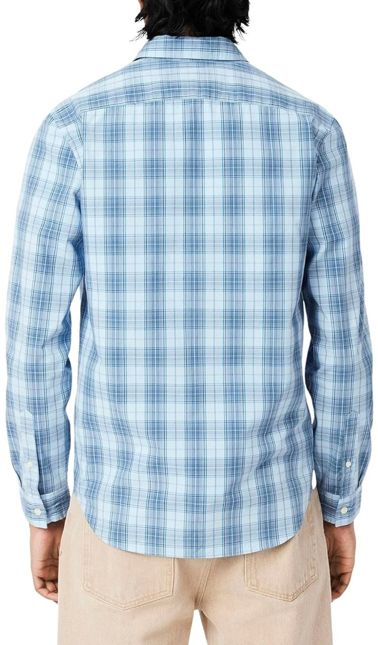 Sơ mi dài tay Lacoste Men's Check Print Stretch Shirt - Rill, Limestone, & Gipsy