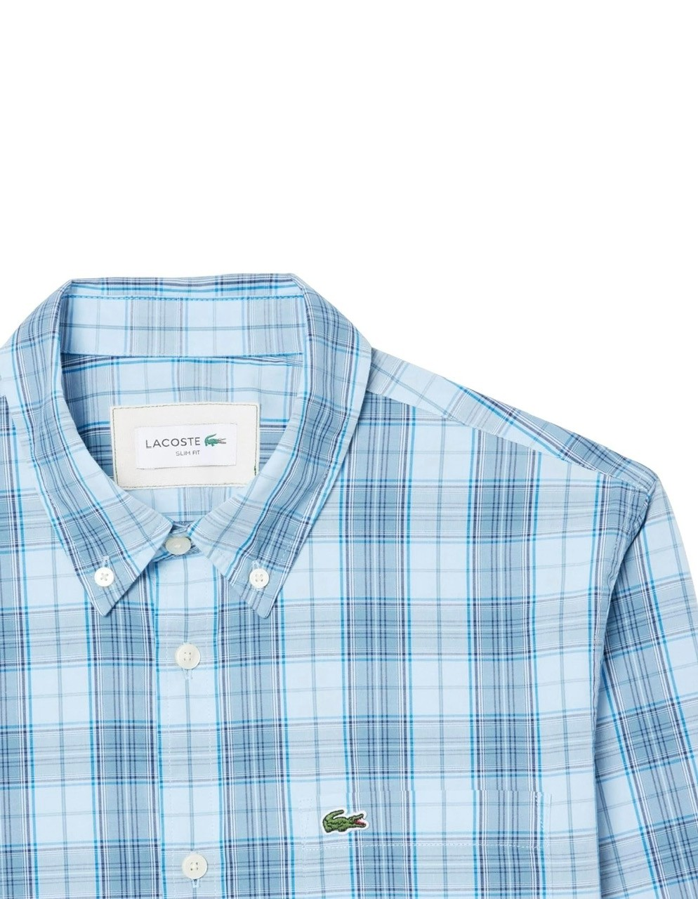 Sơ mi dài tay Lacoste Men's Check Print Stretch Shirt - Rill, Limestone, & Gipsy