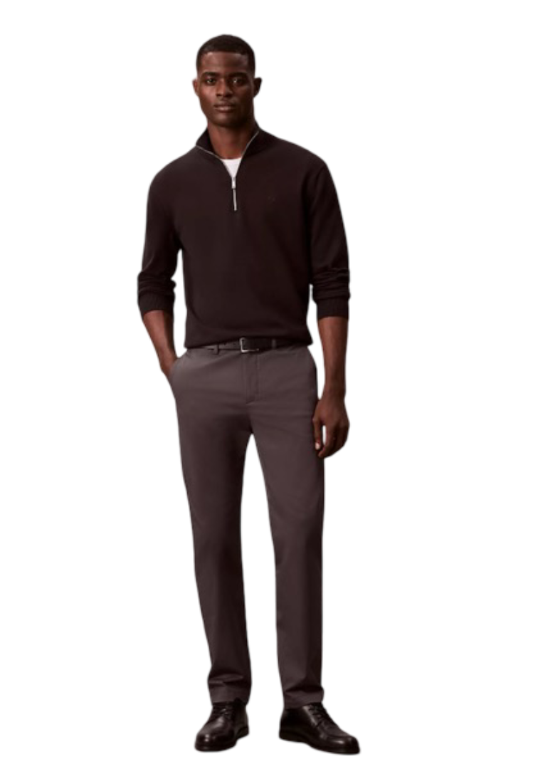 Trousers Calvin Klein Cotton Stretch Slim - Dark Gray